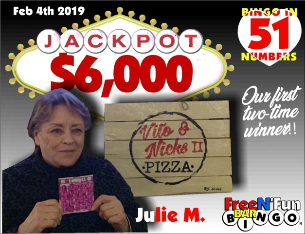 Jackpot Winner 2019 Julie