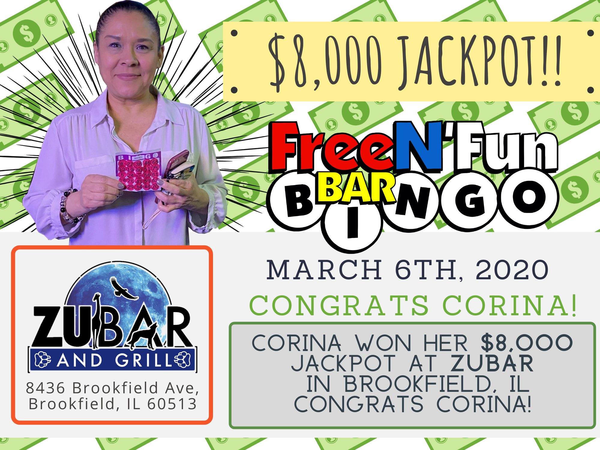 Jackpot Winner 2020 Corina